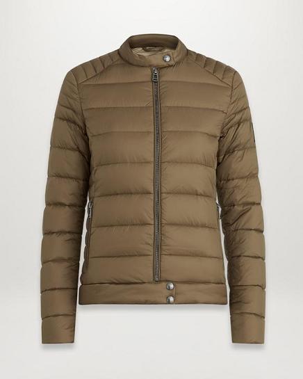 Doudoune Belstaff Femme Odile Vert Olive Nylon Soldes QH5639274